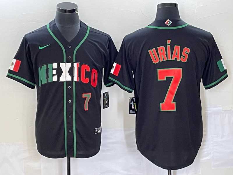 Mens Mexico Baseball #7 Julio Urias Number 2023 Black World Baseball Classic Stitched Jersey7->2023 world baseball classic->MLB Jersey